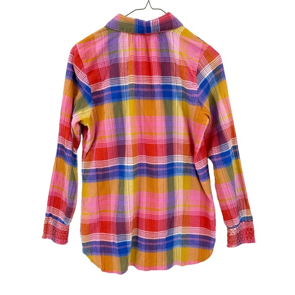 SOFT SURROUNDINGS Sansonne Shirt Top Multicolor Plaid - Picture 2 of 7